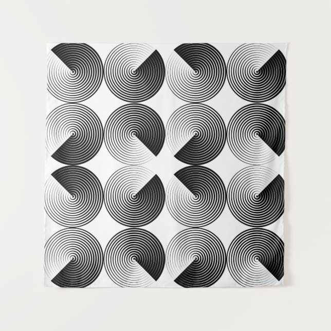 Tenture Motif sans couture de cercles pliés (Devant)