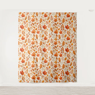 Tenture Motif sans couture de feuilles d'automne chaudes