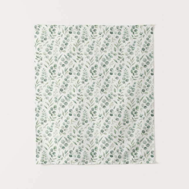 Tenture Motif sans couture de feuilles d'eucalyptus minima (Devant)