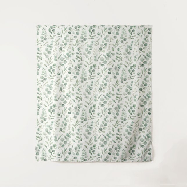 Tenture Motif sans couture de feuilles d'eucalyptus minima (Devant)
