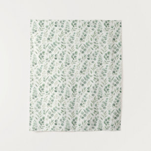 Tenture Motif sans couture de feuilles d'eucalyptus minima
