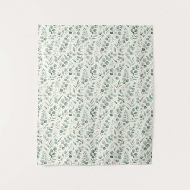Tenture Motif sans couture de feuilles d'eucalyptus minima (Devant)