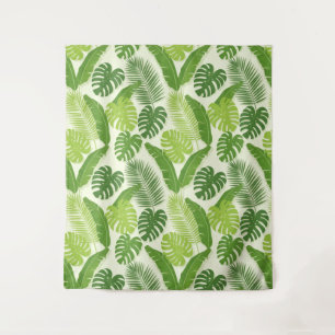 Tenture Motif sans couture de feuilles tropicales & Monste