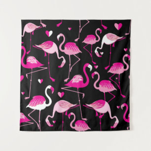 Tenture Motif sans couture de flamants roses sur un fond s