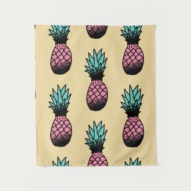 Tenture Motif sans couture de l'ananas à main mignon (Devant)