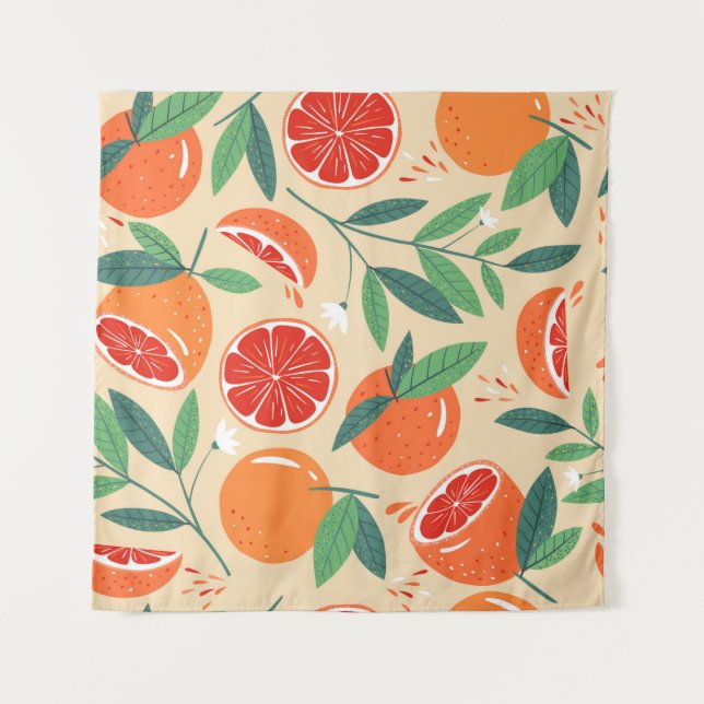 Tenture Motif sans couture de pamplemousse. Design moderne (Devant)