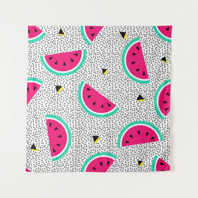 Tenture Motif sans couture de pastèque. Style rétro géomét (Devant)