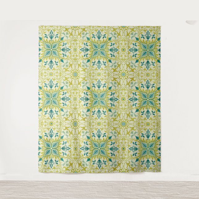 Tenture Motif sans couture de plafond William Morris vert  (Devant)