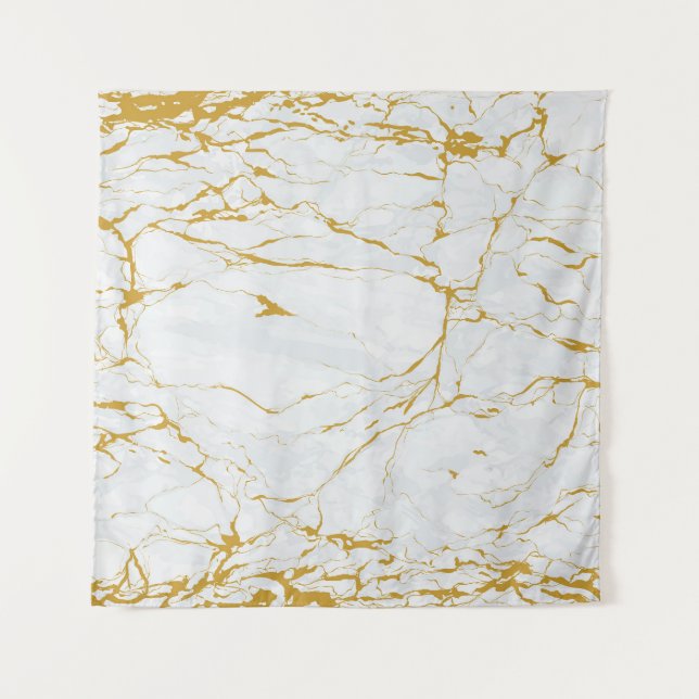Tenture Motif sans couture de texture dorée en marbre (Devant)