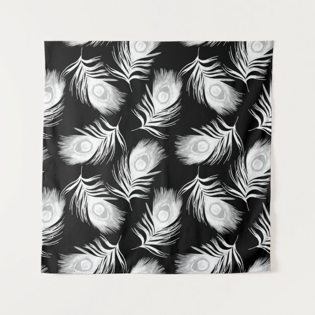 Tenture Motif sans couture décorative avec beau paon (Devant)