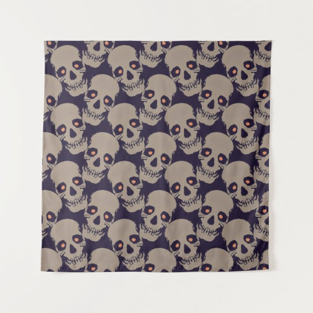 Tenture Motif sans couture effrayant J (Style : 1) (Devant)