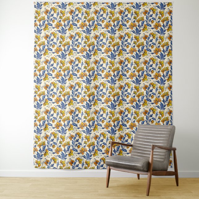 Tenture Motif sans couture époustouflant de fleurs et de f (En situation)