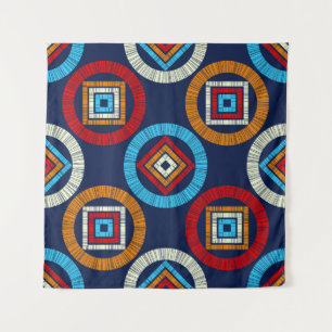 Tenture motif sans couture pois. Mosaïque de figu ethnique