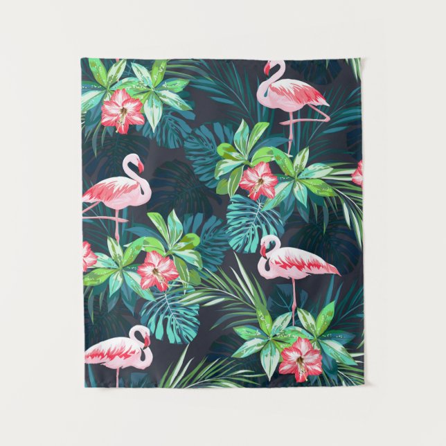 Tenture Motif sans couture tropicale estivale avec bir fla (Devant)