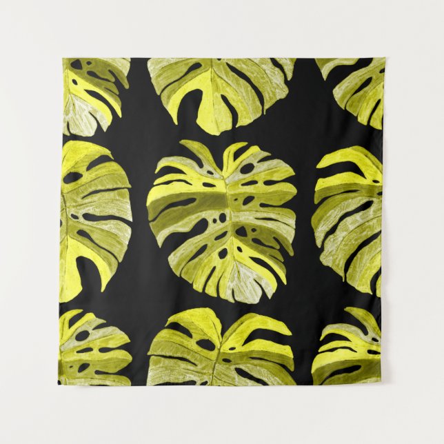 Tenture Motif sans faille créative avec feuilles tropicaux (Devant)
