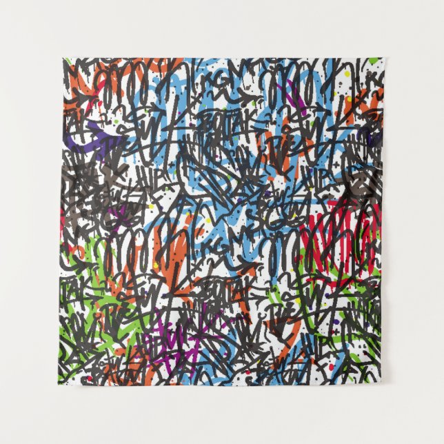 Tenture motif sans faille. Graffiti arrière - plan.art, pa (Devant)