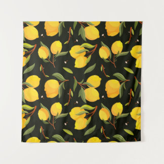 Tenture Motif sans soudure au citron. Illustration de citr