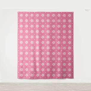 Tenture motif simple floral solide rose rétro petit flux