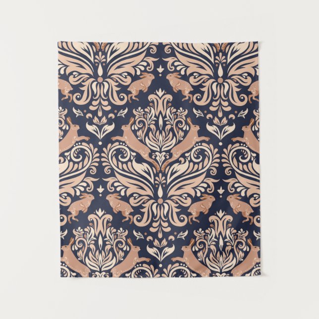 Tenture Motif symétrique sans couture dans le style Damask (Devant)