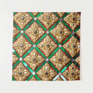 Tenture Motif thaïlandais à l'intérieur du mur de Templeth