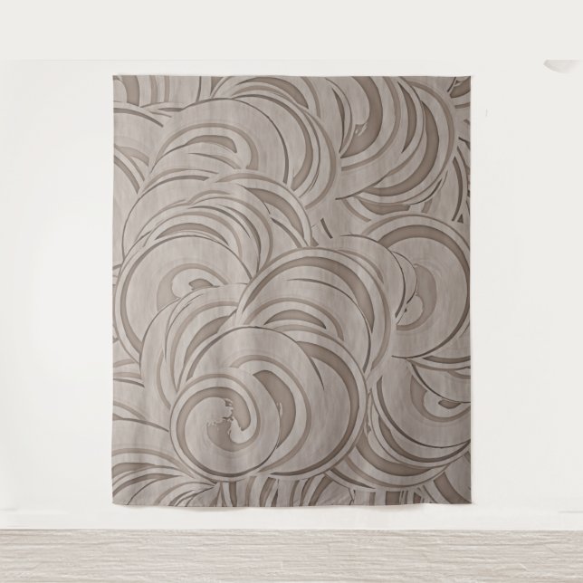 Tenture Motif Tourbillons Marrons (Devant)