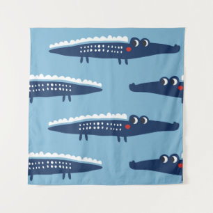 Tenture Motif transparent avec crocodiles