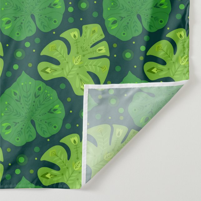 Tenture Motif tropical avec liana et feuilles monstères (Détail)