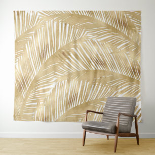 Tenture Motif Tropical de feuille d'or moderne
