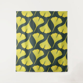 Tenture Motif vert Ginkgo Leaf - Printemps Botanique