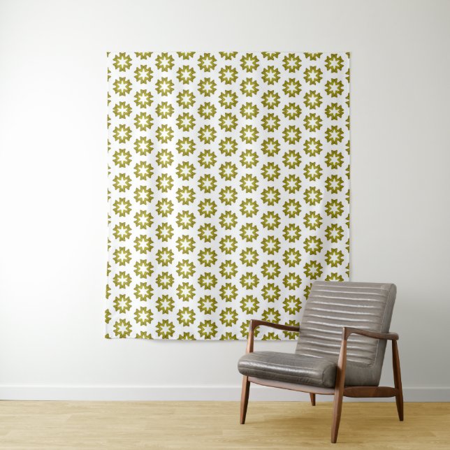 Tenture Motif Vert Olive (En situation)