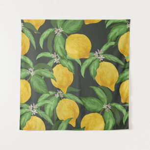 Tenture Motif vintage au citron sans soudure. Retour de fr