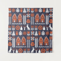 Motif Vintage d'art populaire scandinave