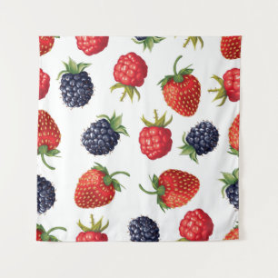 Tenture Motif vintage de baies mûres