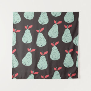 Tenture Motif vintage sans couture avec poires à la menthe