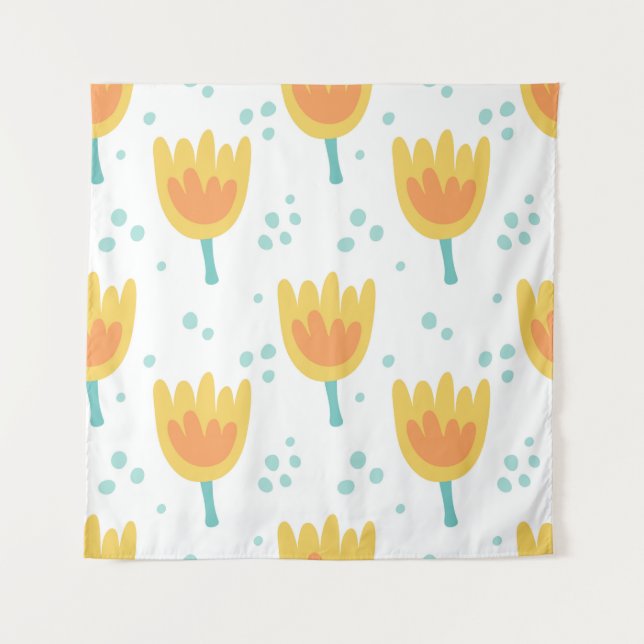 Tenture motif vintage sans couture, fleurs mignonnes motif (Devant)