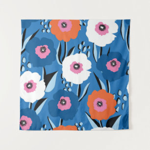 Tenture Motif vintage sans couture grand rouge blanc et bl