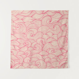 Tenture motif vintage sans couture. Vagues abstraites dess