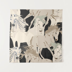 Tenture Motif vintage sans soudure à cheval Galloping. CAR