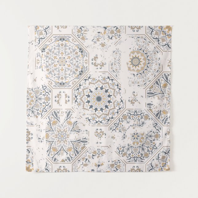 Tenture Motif vintage transparent avec effet attriti (Devant)