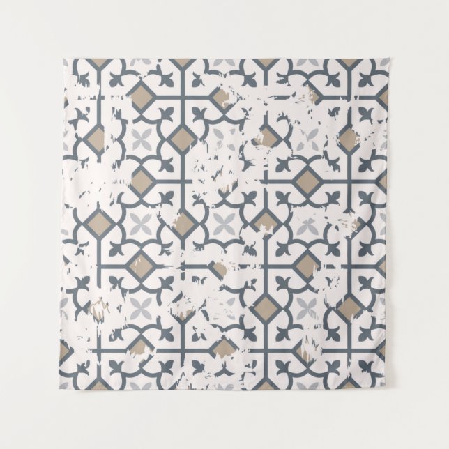 Tenture Motif vintage transparent avec effet attriti (Devant)