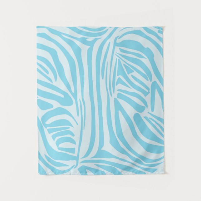 Tenture Motif Zèbre Bleu (Devant)