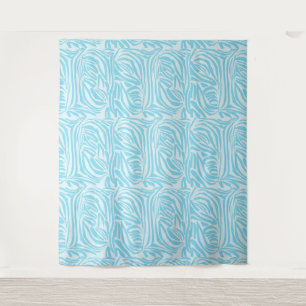Tenture Motif Zèbre Bleu