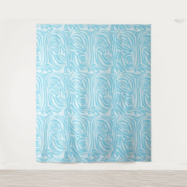 Tenture Motif Zèbre Bleu (Devant)
