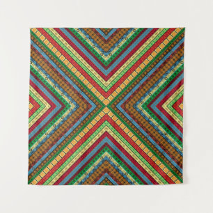 Tenture Motifs et symboles géométriques africains colorés