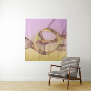 Tenture Motions Abstraites Art moderne rose or fractal