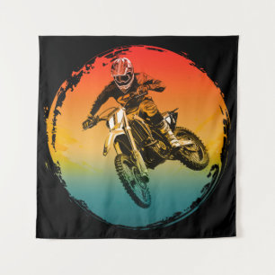 Tenture motocycliste de moto cross vintage moto