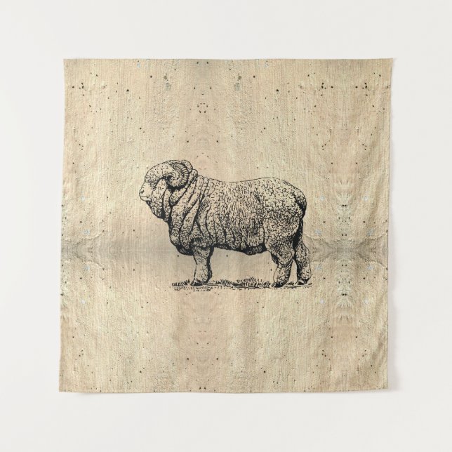 Tenture Mouton vintage (Devant)