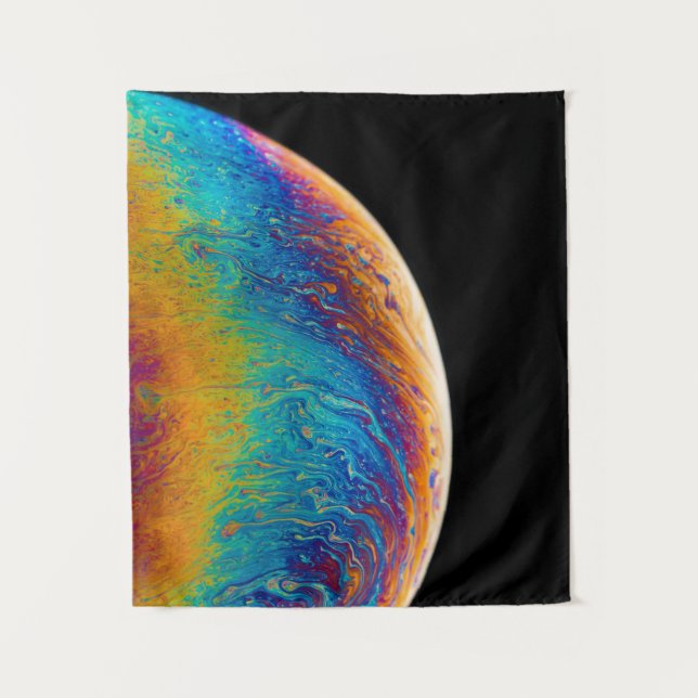 Tenture Multicolored planet fluid painting (Devant)