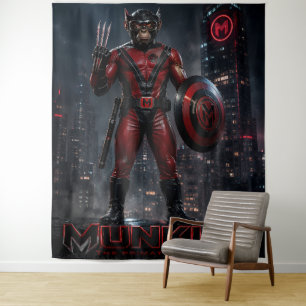 Tenture munkus le héros/tapisserie de munkus/art à la mais