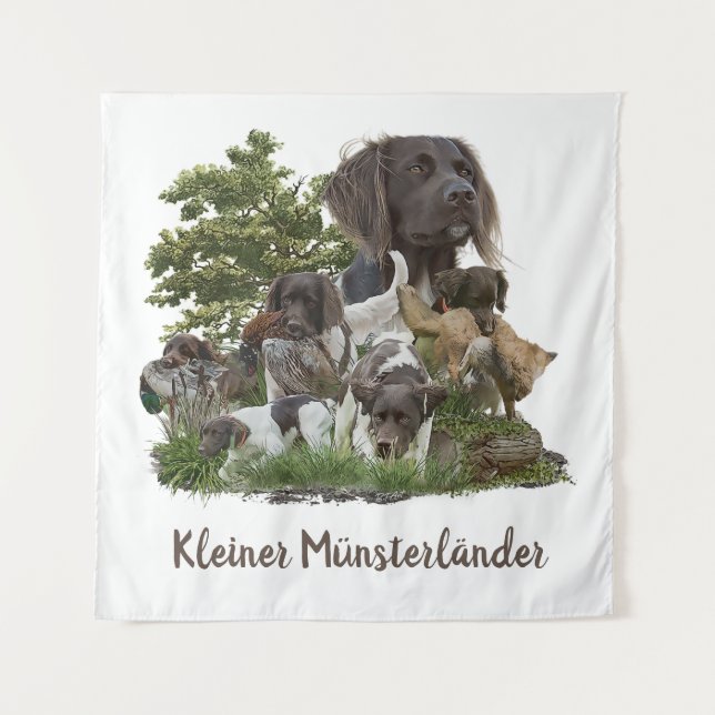 Tenture  Munsterlander , chien polyvalent de pointage et d (Devant)
